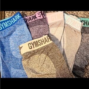 Gymshark Leggings - Vibrant Blue, Soft Gray, Warm Tan